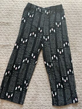 Boys Small S 6/7 Messi Pajama Pants Soccer Futbol Sleepwear Fleece Bottoms EUC
